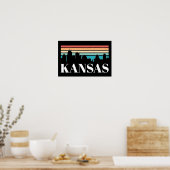 Retro  Kansas City Silhouet Skyline Poster (Keuken)