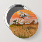 "Retro Kansas Tarweveld Reisposter" "kansas Ronde Button 4,0 Cm (Voorkant /achterkant)