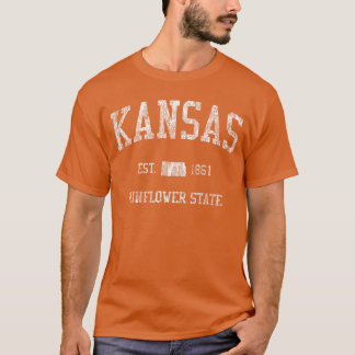 Retro Kansas Vintage sport ontwerp grappig T-shirt