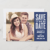 Retro Kant Streep | Bewaar de Datum Mededeling Save The Date (Voorkant)
