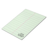 Retro Kantoor Green Steno Papier 8.5 x 11 met Logo Notitieblok (Schuin)