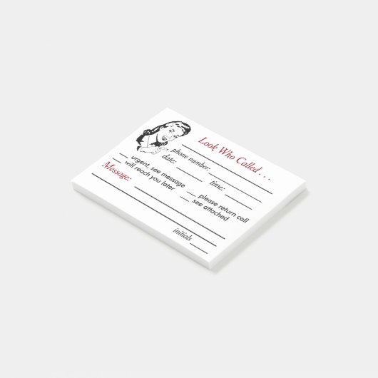 Retro Kantoor Memo Sticky Notes (Schuin)