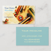 Retro-kantoorbenodigdheden van 1960 visitekaartje (Voorkant / Achterkant)