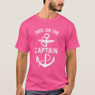 Retro Kapitein Vrouw Dibs Op De Kapitein Vissen Q T-shirt