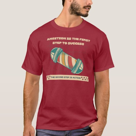 Retro kapperspaal citaat grappige kapperssalon t-shirt (Voorkant)