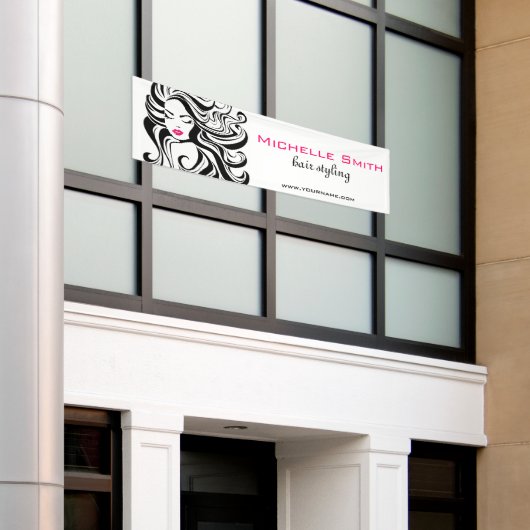 Retro kapsalon banner (Buitenkant Gebouw)