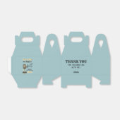 Retro Karaoke Nachtfeest Blauwgroen & Cream Verjaa Bedankdoosjes (Uitgevouwen)