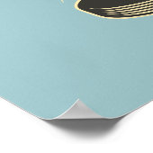 Retro Karaoke Nachtfeest Blauwgroen & Cream Verjaa Poster (Hoek)