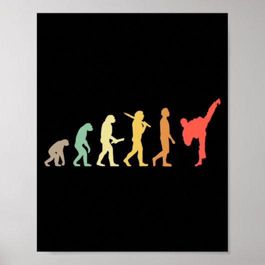 Retro Karate Evolutie Cadeau Voor Karateka Poster (Voorkant)