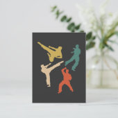 Retro Karate Fighter Kicks Martial Arts Briefkaart (Staand voorkant)