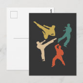 Retro Karate Fighter Kicks Martial Arts Briefkaart (Voorkant / Achterkant)