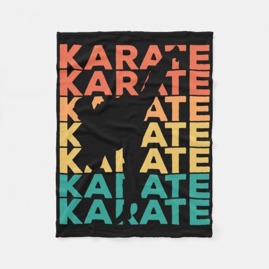 Retro Karate Gift voor Karateka Fleece Deken (Voorkant)