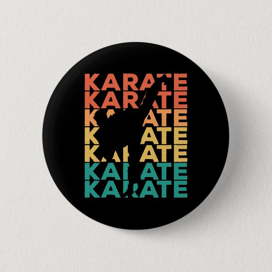 Retro  Karate Gift voor Karateka Ronde Button 5,7 Cm (Voorkant)