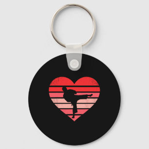 Retro Karate Judo Hart Valentijn Martial Art Boys Sleutelhanger