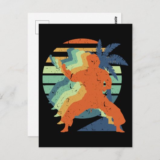 Retro Karate Kung Fu Ninja Martial Arts Sportman Briefkaart (Voorkant / Achterkant)