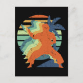 Retro Karate Kung Fu Ninja Martial Arts Sportman Briefkaart (Voorkant)