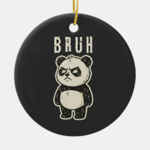 Retro Karate Panda Martial Arts Zonsondergang Keramisch Ornament