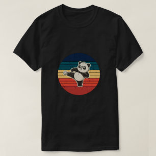 Retro Karate Panda Martial Arts Zonsondergang T-shirt