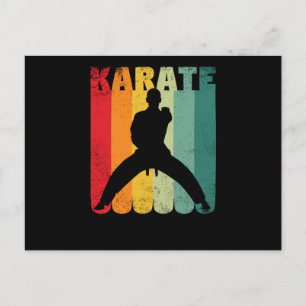 Retro  karate silhouette 70s 80s briefkaart