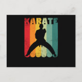 Retro  karate silhouette 70s 80s briefkaart (Voorkant)