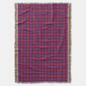 Retro karmozijnrood paars houndstooth geruit patro deken (Voorkant Verticaal)