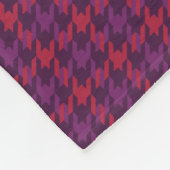 Retro karmozijnrood paars houndstooth geruit patro fleece deken (Hoek)