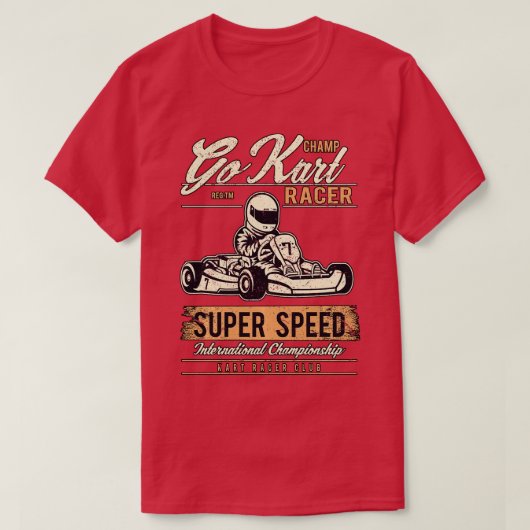 Retro  Karting Go Kart Champ Go Kart Racing T-shirt (Design voorkant)