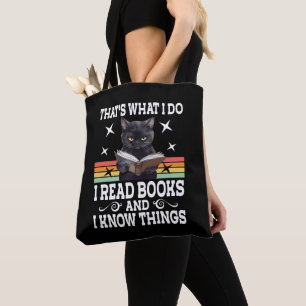 Retro Kat Boeken De Lezer Halloween Leescadeau Tote Bag