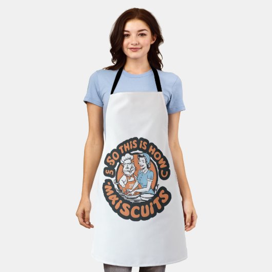 Retro Kat Chef Maiscuits Bak Kunst Schort (Gedragen)
