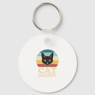 Retro Kat Daddy Zwarte Kat Retro Zonsondergang Shi Sleutelhanger