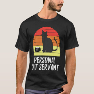 Retro Kat Eigenaar Humor Persoonlijke Kat Servant T-shirt