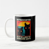 Retro kat grappig introvert maar bereid om te disc koffiemok (Links)