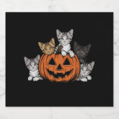 Retro kat Halloween jaren 90 griezelig seizoen  Bier Etiket (Enkel label)