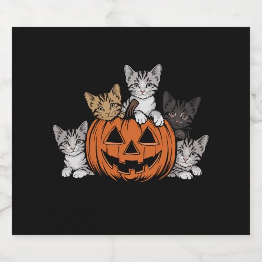 Retro kat Halloween jaren 90 griezelig seizoen Bier Etiket (Enkel label)