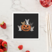 Retro kat Halloween jaren 90 spookseizoen  Servet (Insitu)
