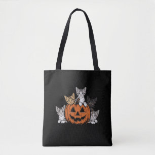 Retro kat Halloween jaren 90 spookseizoen Tote Bag