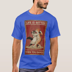 Retro Kat Het Leven Is Beter Als Je Danst meisje T-shirt