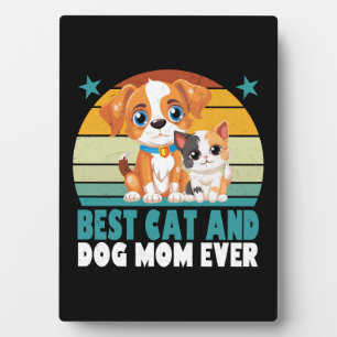 Retro Kat Hond Mama Kat Mama Furmama Puppy Kat Mot Fotoplaat