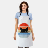 Retro Kat, Kat Liefhebber, Kat Eigenaar, Cute Kat Schort (Gedragen)