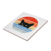 Retro kat, kattenliefhebber, katteneigenaar, Schat Tegeltje (Zijkant)