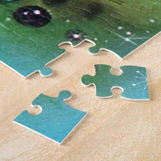 Retro  Kat kerstfeestelijke puzzel Legpuzzel (Zijkant)