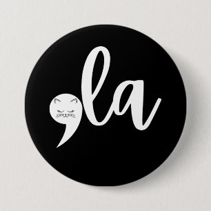 Retro Kat Komma La Kamala Harris 2024 Verkiezing Ronde Button 7,6 Cm