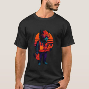 Retro Kat Manager Arbeidsgezondheid en Veiligheid T-shirt