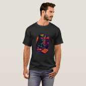 Retro kat met data AI-vaardigheden data wetenschap T-shirt (Voorkant volledig)