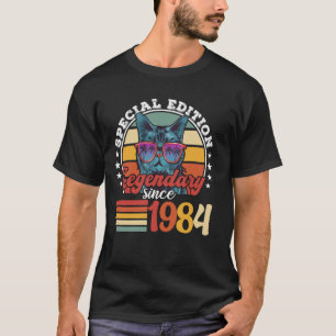Retro kat met zonnebril grappige spreuk vintage 19 t-shirt