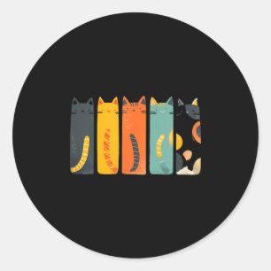 Retro kat mid-century modern ingeprinte katten 50s ronde sticker
