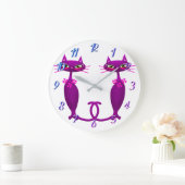 Retro kat midden eeuw schattige meisjes grote klok (Huis)