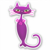 Retro kat midden eeuw schattige meisjes sticker (Voorkant)