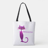Retro kat midden eeuw schattige meisjes tote bag (Achterkant)
