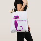 Retro kat midden eeuw schattige meisjes tote bag (Dichtbij)